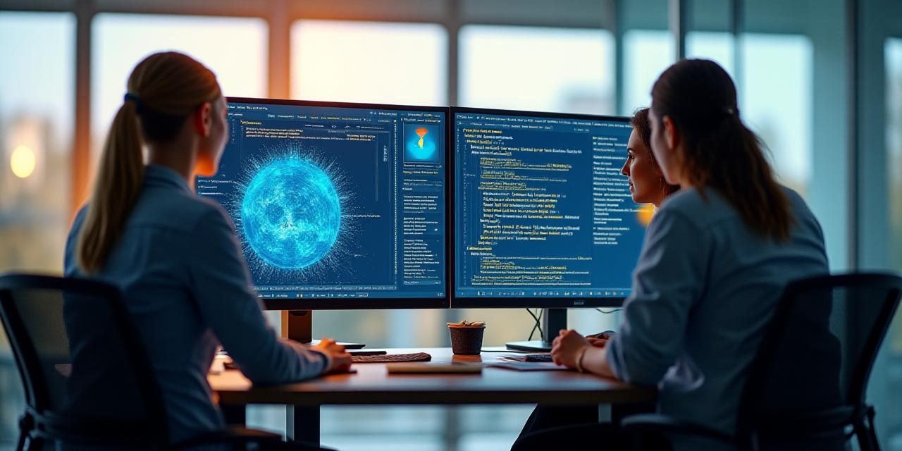 Команда инженеров NimbusNet работает над программным кодом